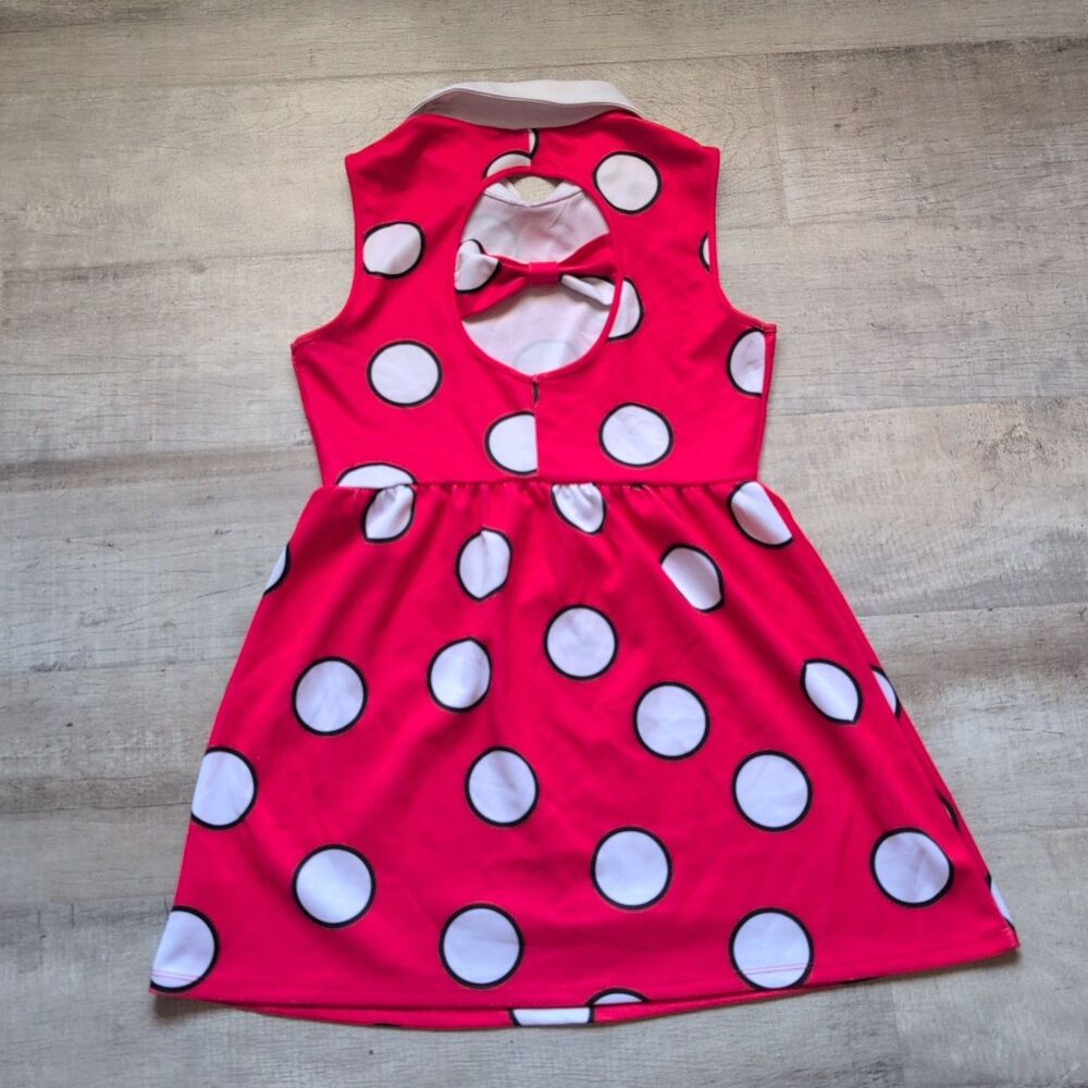 Disney Red Minnie Mouse Dress Pocka Dots Size M - Picture 7 of 8